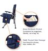 Outdoor Folding Camping Chair High Back Padded Lawn Chair for Camping Hiking, Navy Blue