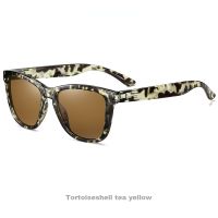 Unisex Polarized Sunglasses Square Frame Sunglasses.  Sports Eyewear (Lens Color: yellow tortoise tea)