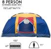 Bosonshop Outdoor 8 Person Camping Tent Easy Set Up Party Large Tent for Traveling Hiking With Portable Bag, Blue